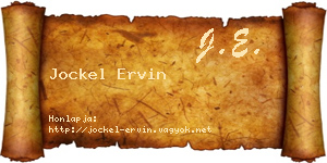 Jockel Ervin névjegykártya